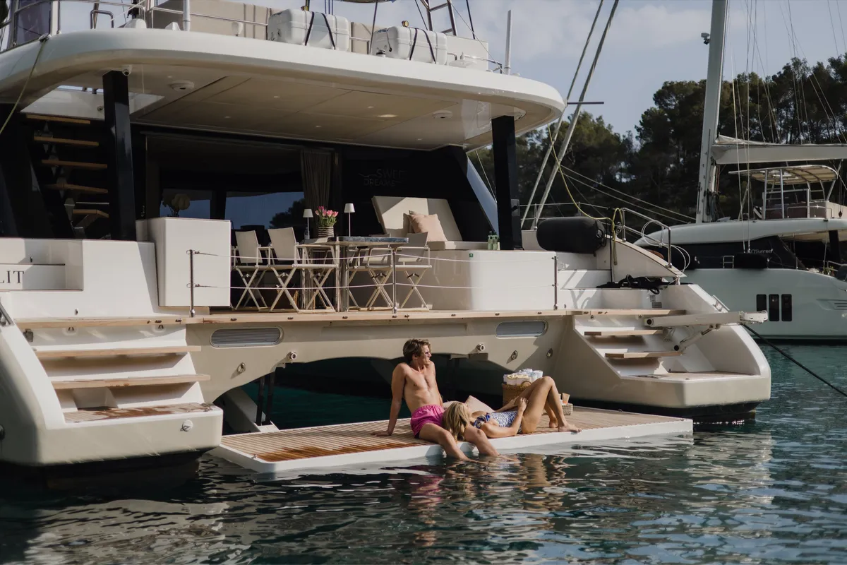 Sweet Dreams, a Sunreef 50 catamaran at Kaštela, Croatia