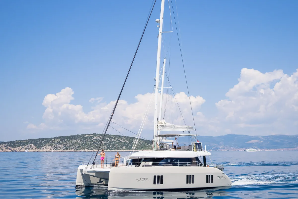 Sweet Dreams, a Sunreef 50 catamaran at Kaštela, Croatia