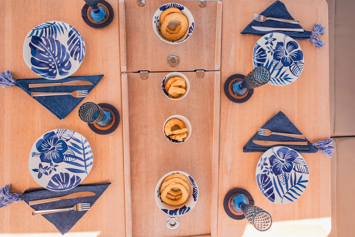Deck of Notus, a Jeanneau Sun Odyssey 490 sailboat at Athens, Greece