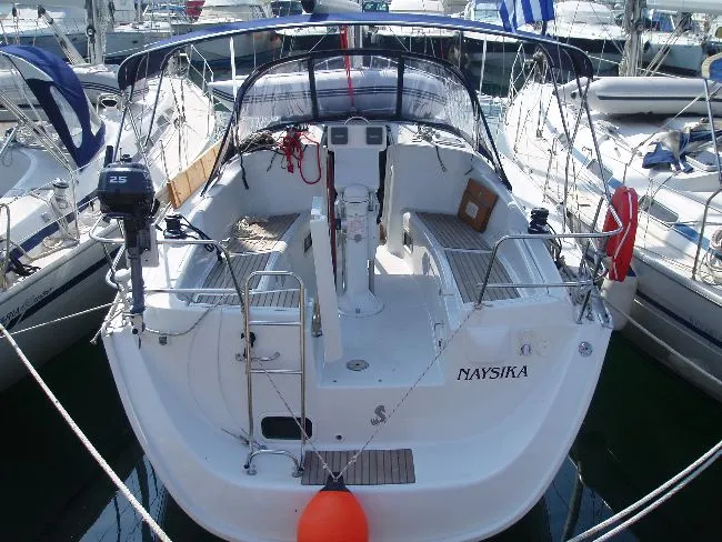 Exterior view of Naysika, a Beneteau Oceanis 343 sailboat at Kos, Greece