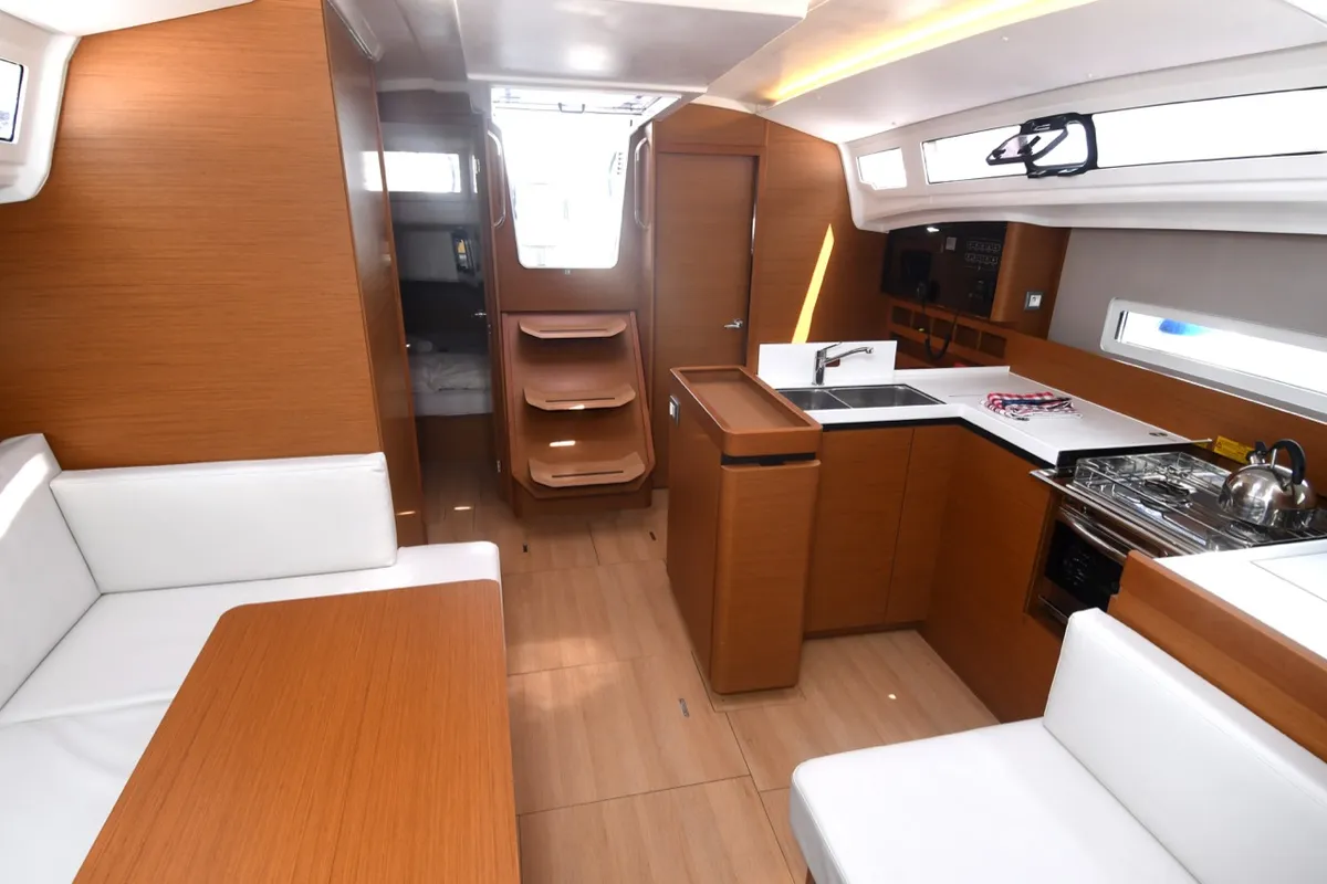 Galley of Signum Bravo, a Jeanneau Sun Odyssey 410 sailboat at Dubrovnik, Croatia