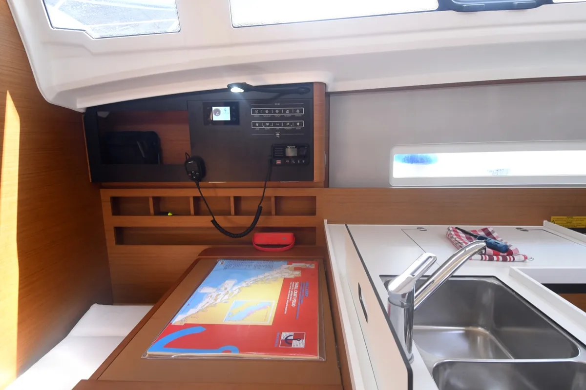 Galley of Signum Bravo, a Jeanneau Sun Odyssey 410 sailboat at Dubrovnik, Croatia