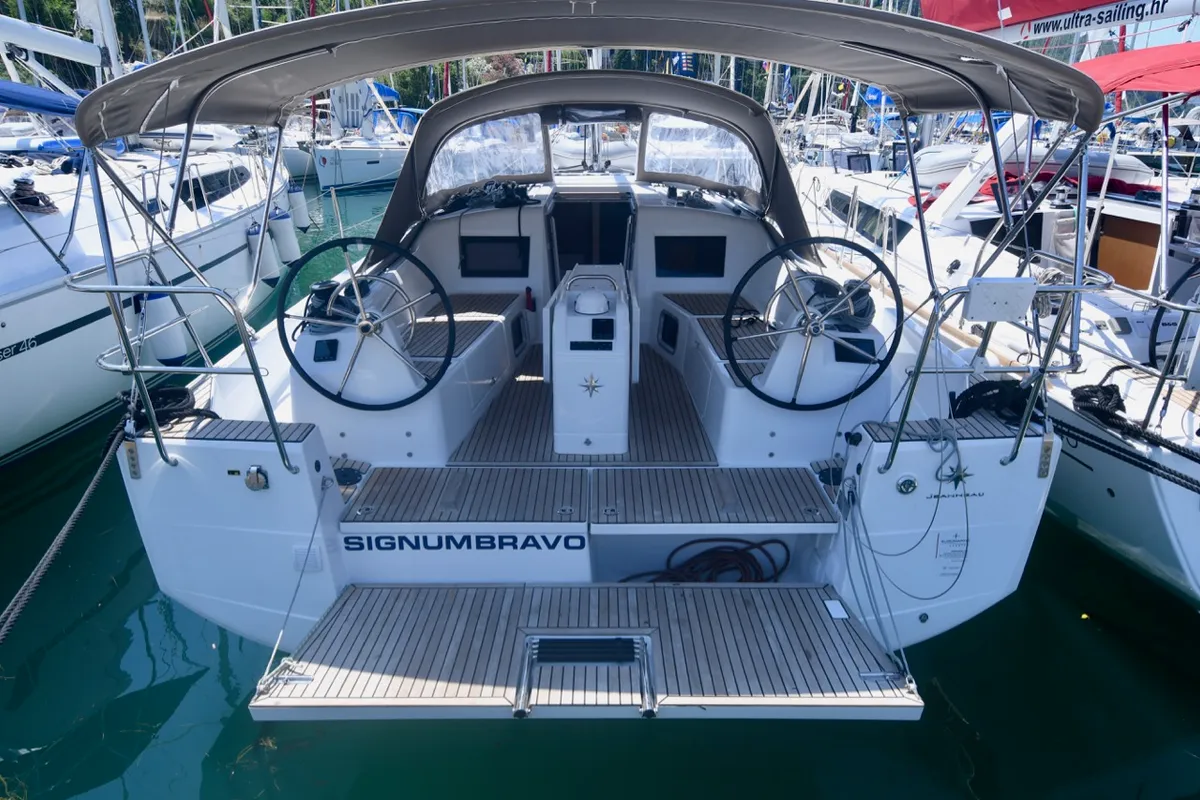 Signum Bravo, a Jeanneau Sun Odyssey 410 sailboat at Dubrovnik, Croatia
