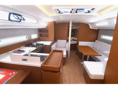 Salon of Signum Bravo, a Jeanneau Sun Odyssey 410 sailboat at Dubrovnik, Croatia