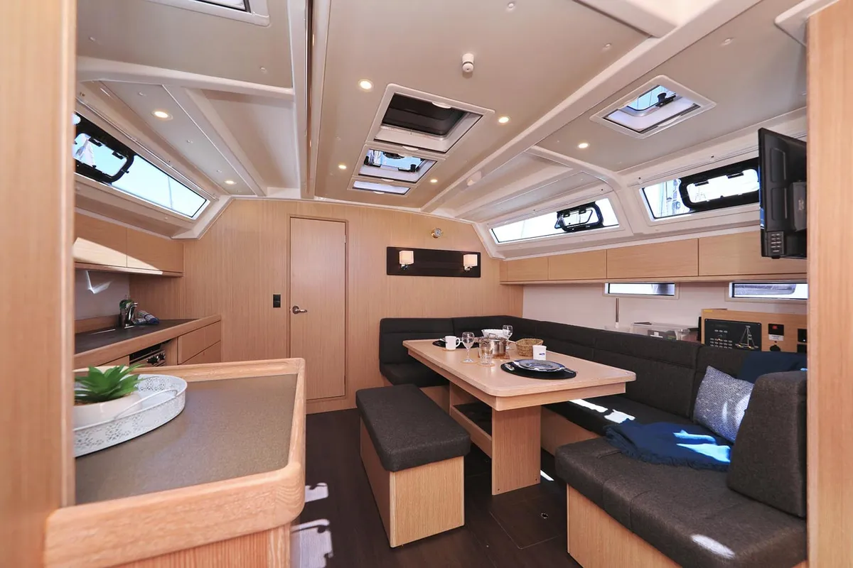 Salon of Cara, a Bavaria Cruiser 46 sailboat at Grad Biograd na Moru, Croatia