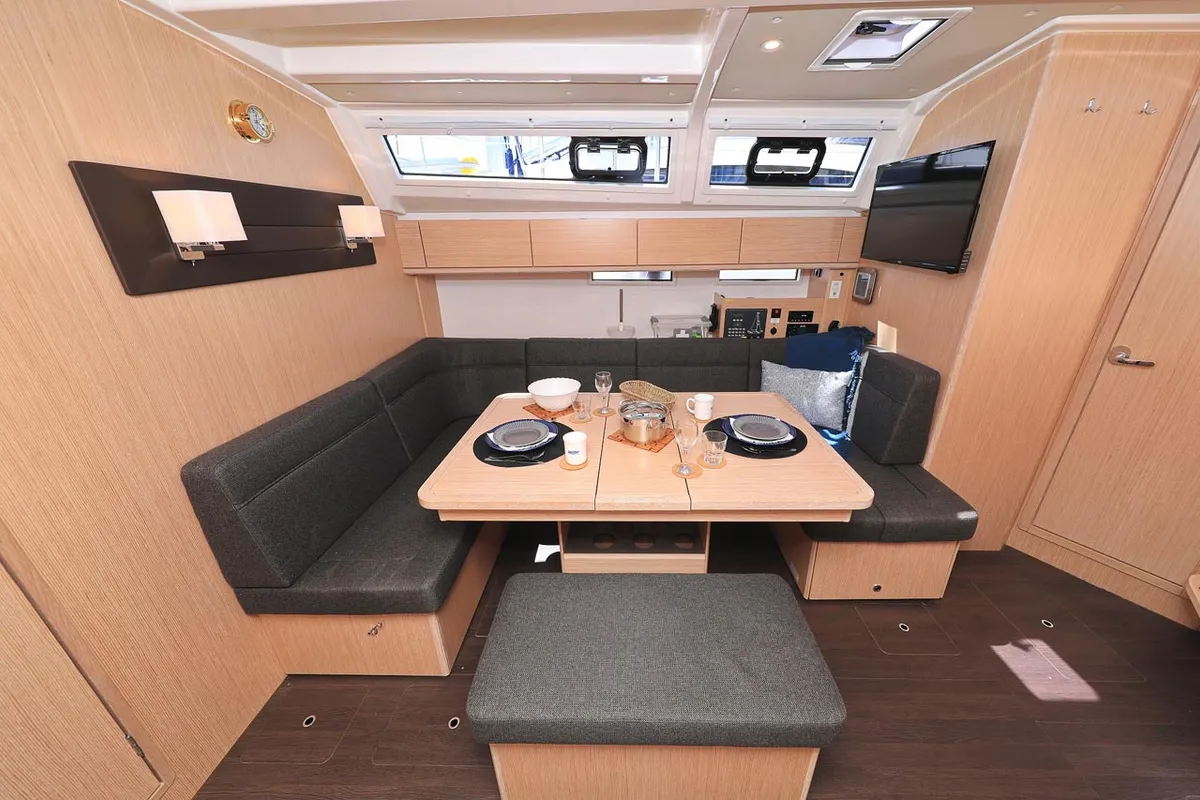 Salon of Cara, a Bavaria Cruiser 46 sailboat at Grad Biograd na Moru, Croatia