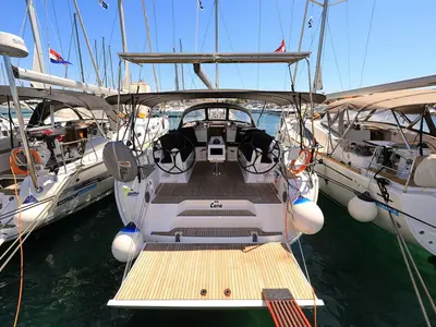Cockpit of Cara, a Bavaria Cruiser 46 sailboat at Grad Biograd na Moru, Croatia