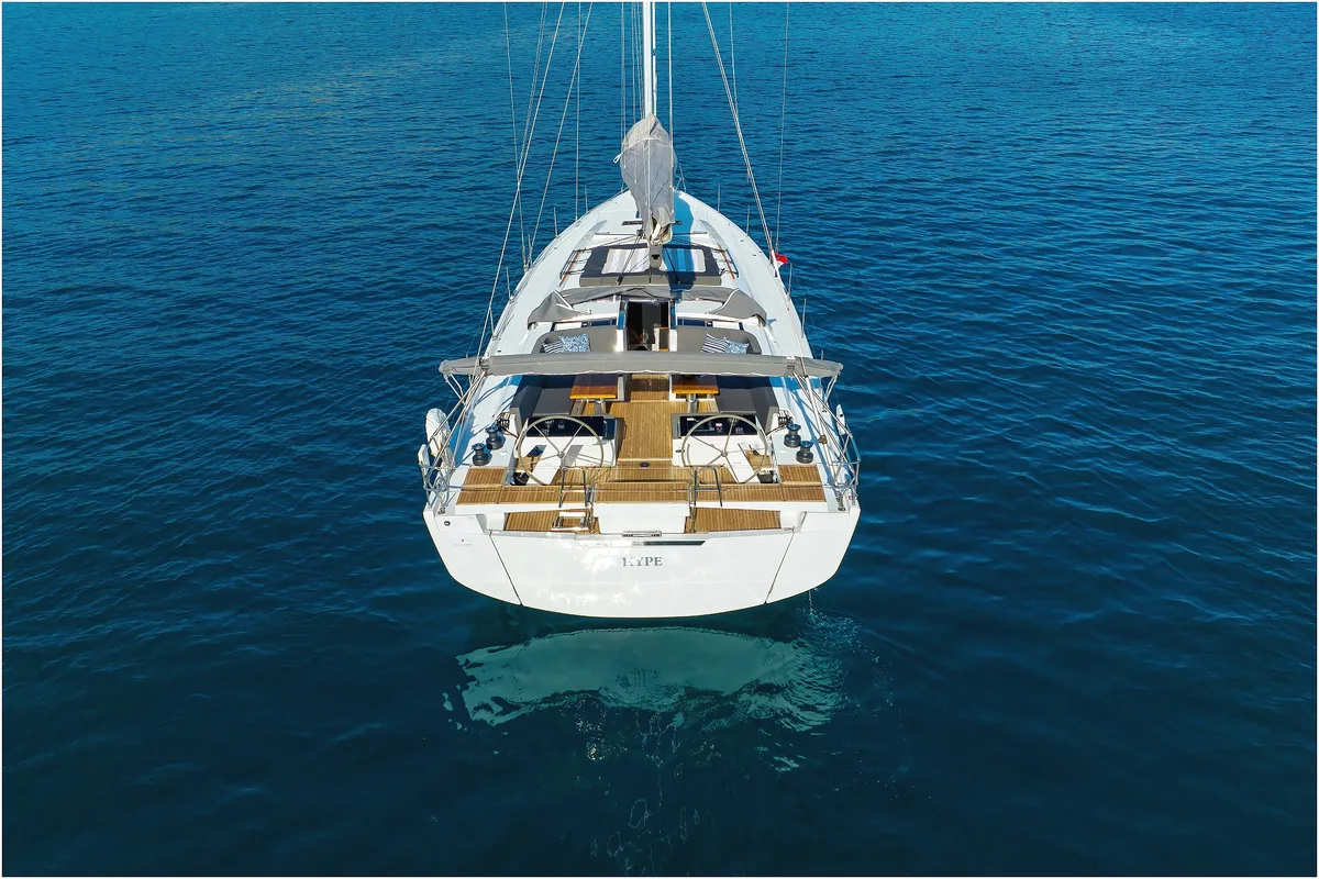Exterior view of Hype, a Hanse 510 sailboat at Grad Biograd na Moru, Croatia