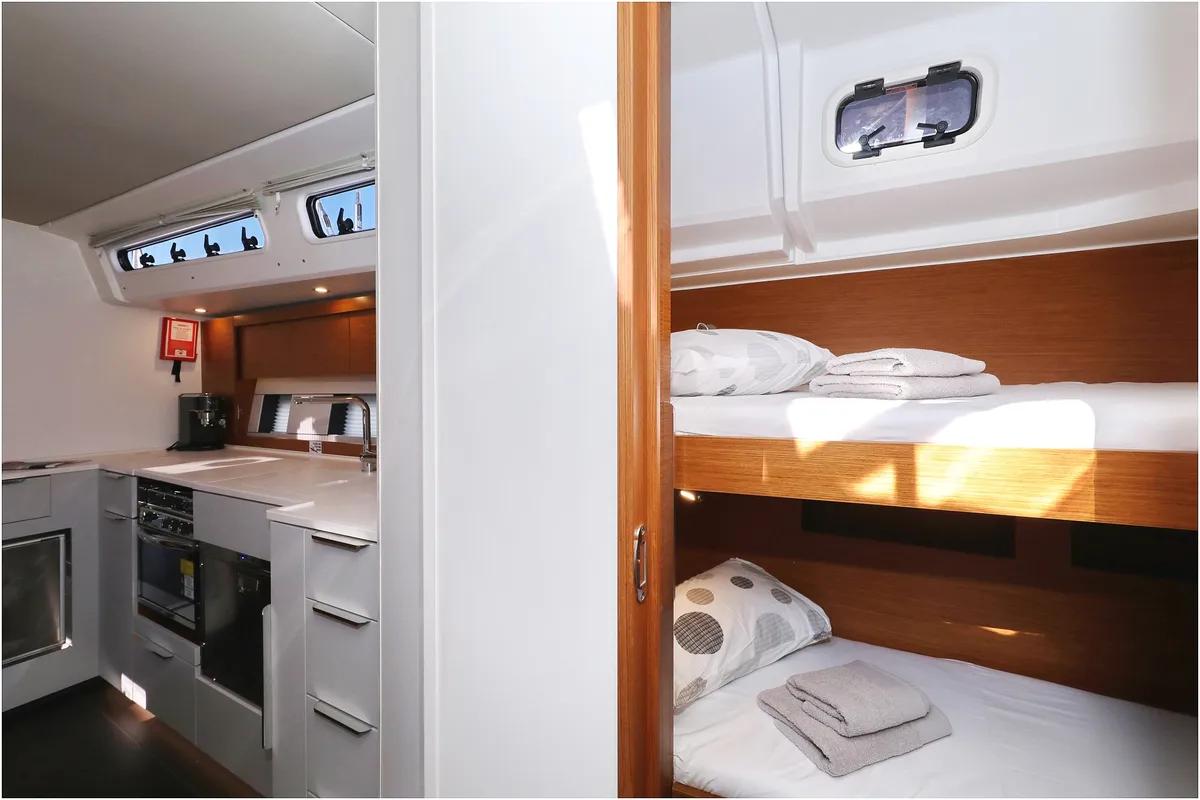 Cabin on Hype, a Hanse 510 sailboat at Grad Biograd na Moru, Croatia