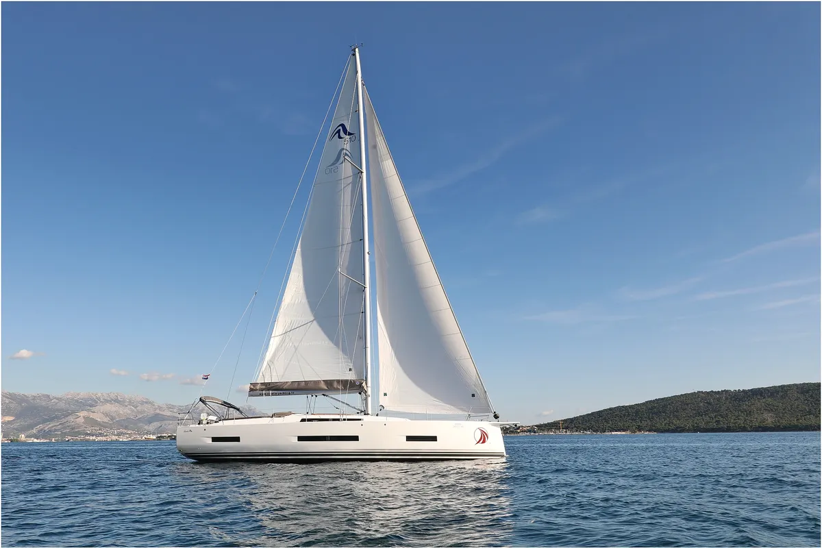 Exterior view of Hype, a Hanse 510 sailboat at Grad Biograd na Moru, Croatia