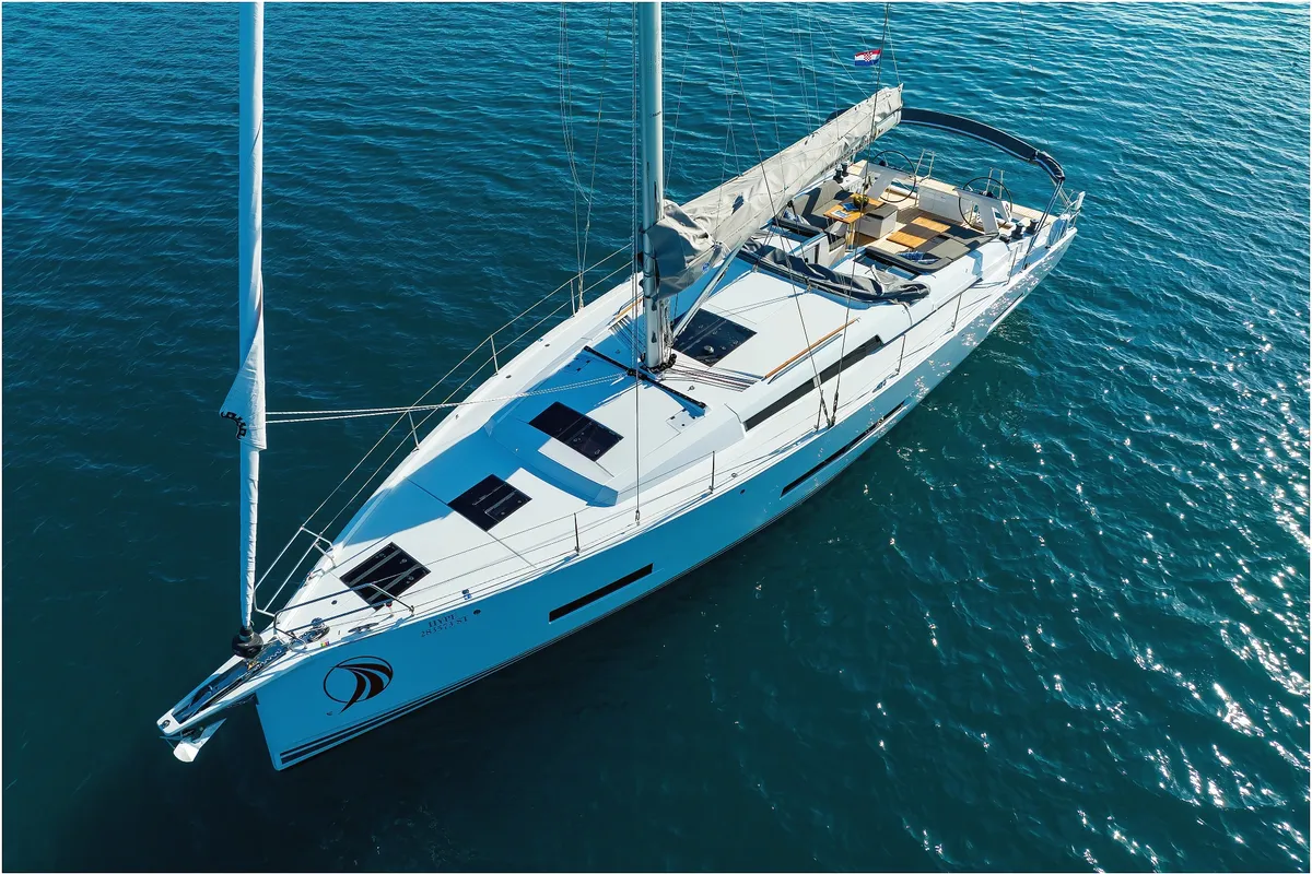 Exterior view of Hype, a Hanse 510 sailboat at Grad Biograd na Moru, Croatia