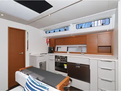 Galley of Hype, a Hanse 510 sailboat at Grad Biograd na Moru, Croatia