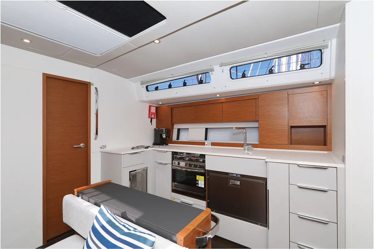 Galley of Hype, a Hanse 510 sailboat at Grad Biograd na Moru, Croatia