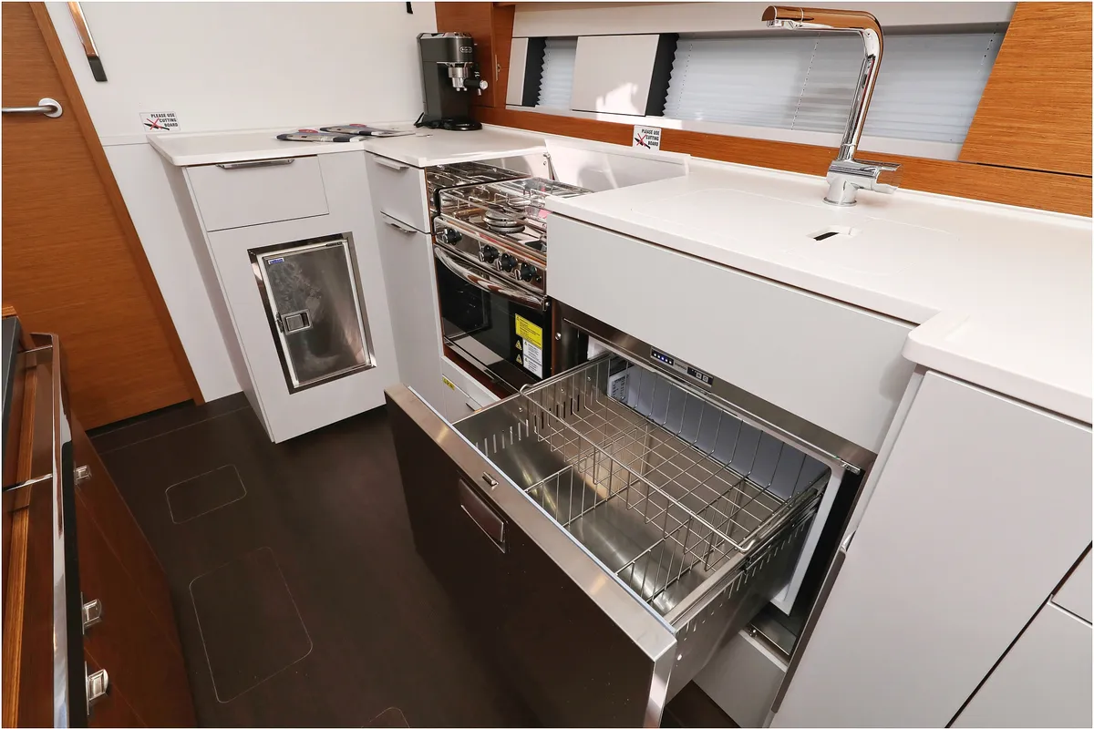 Galley of Hype, a Hanse 510 sailboat at Grad Biograd na Moru, Croatia