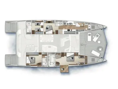 Floor plan of Zenit - First Class (MAR), a Lagoon Seventy 8 catamaran at Alameda, United States