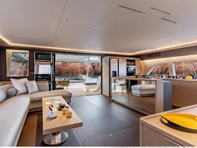 Salon of Zenit - First Class (MAR), a Lagoon Seventy 8 catamaran at Alameda, United States