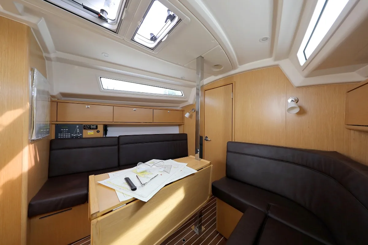 Salon of Arizona, a Bavaria Cruiser 34 sailboat at Grad Vodice, Croatia