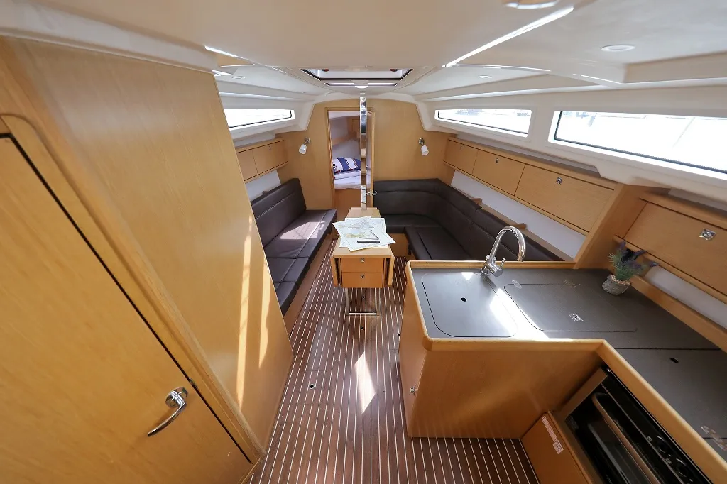 Salon of Arizona, a Bavaria Cruiser 34 sailboat at Grad Vodice, Croatia