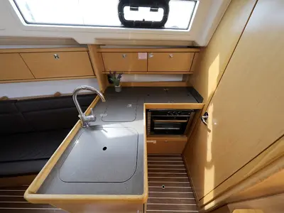 Galley of Arizona, a Bavaria Cruiser 34 sailboat at Grad Vodice, Croatia