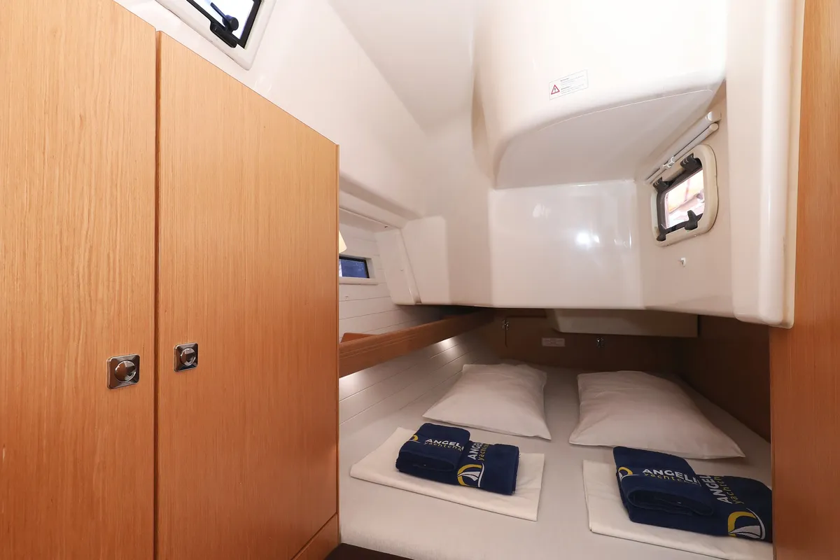 Cabin on Arizona, a Bavaria Cruiser 34 sailboat at Grad Vodice, Croatia