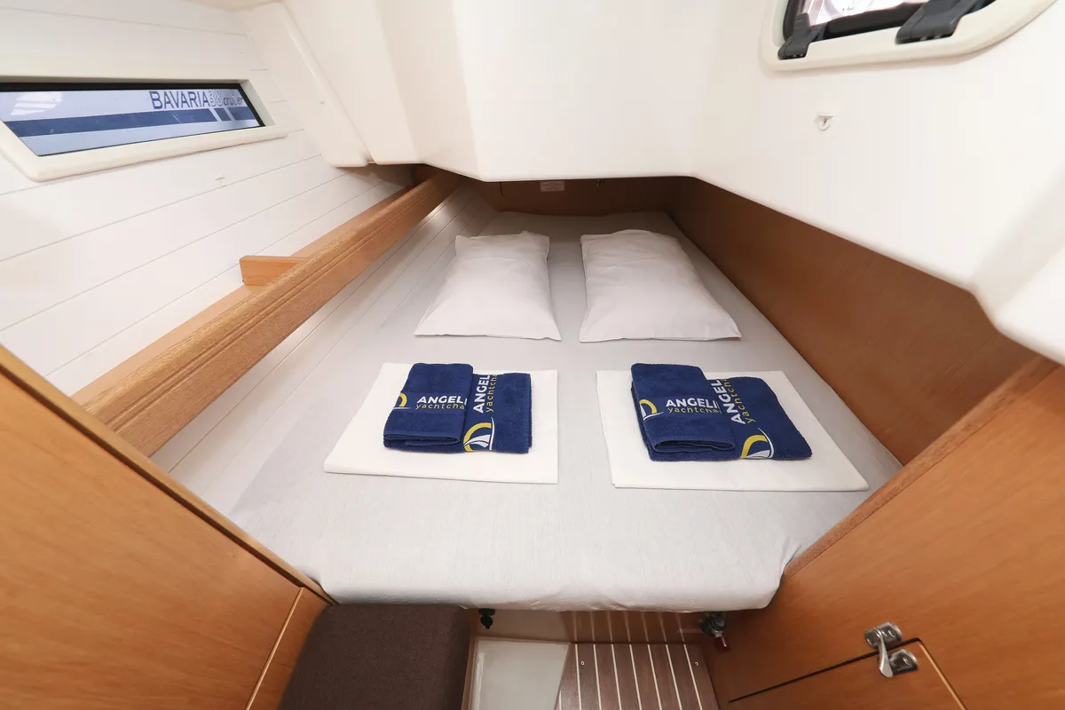 Cabin on Arizona, a Bavaria Cruiser 34 sailboat at Grad Vodice, Croatia