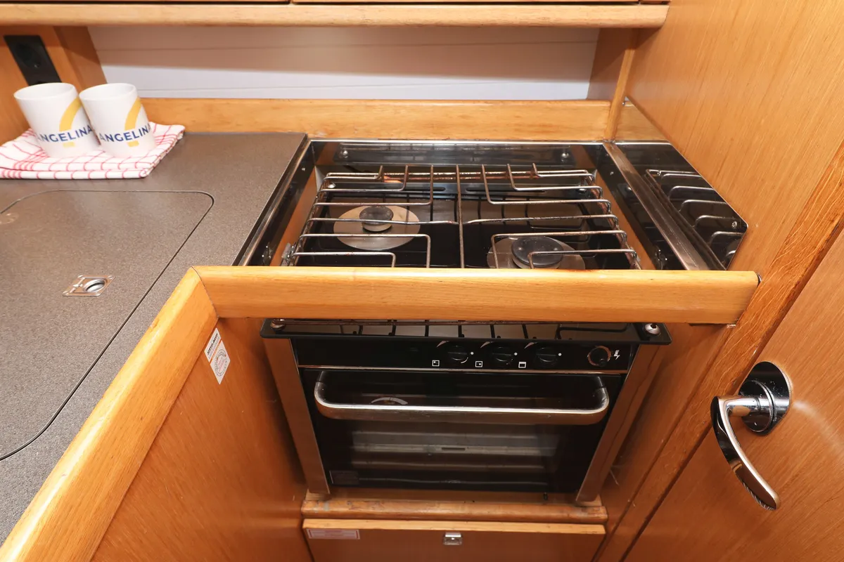 Galley of Arizona, a Bavaria Cruiser 34 sailboat at Grad Vodice, Croatia