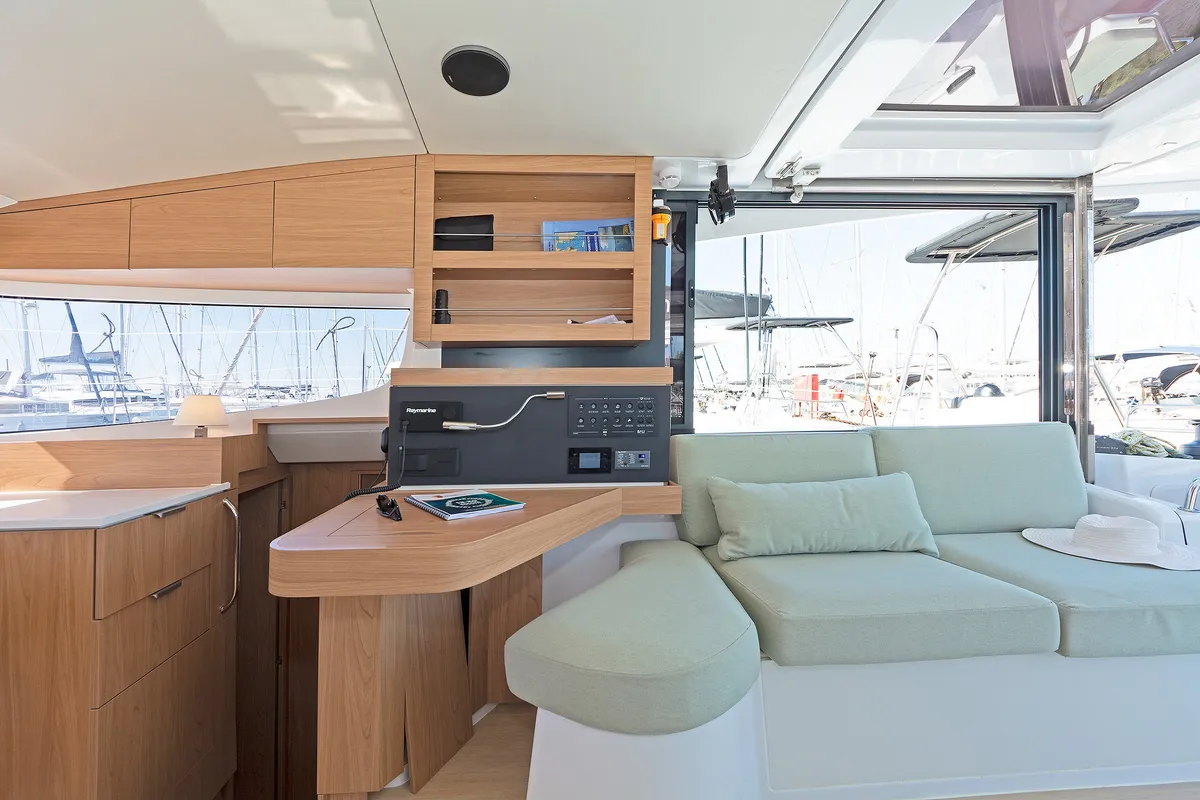Exterior view of First Toy, a Bali Catsmart catamaran at Skradin, Croatia