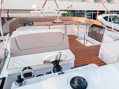 Salon of Star Dust, a Sessa Fly 47 motorboat at Općina Sukošan, Croatia