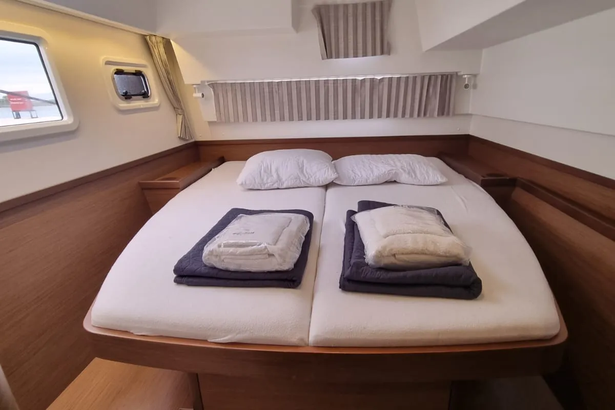 Cabin on Mojito, a Lagoon 42 catamaran at Preveza, Greece