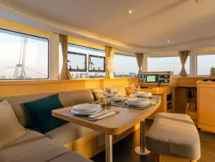 Salon of Mojito, a Lagoon 42 catamaran at Preveza, Greece