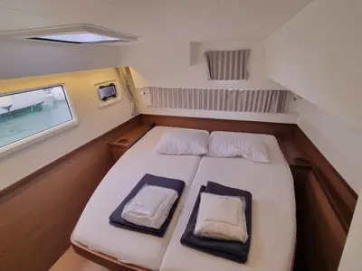 Cabin on Mojito, a Lagoon 42 catamaran at Preveza, Greece