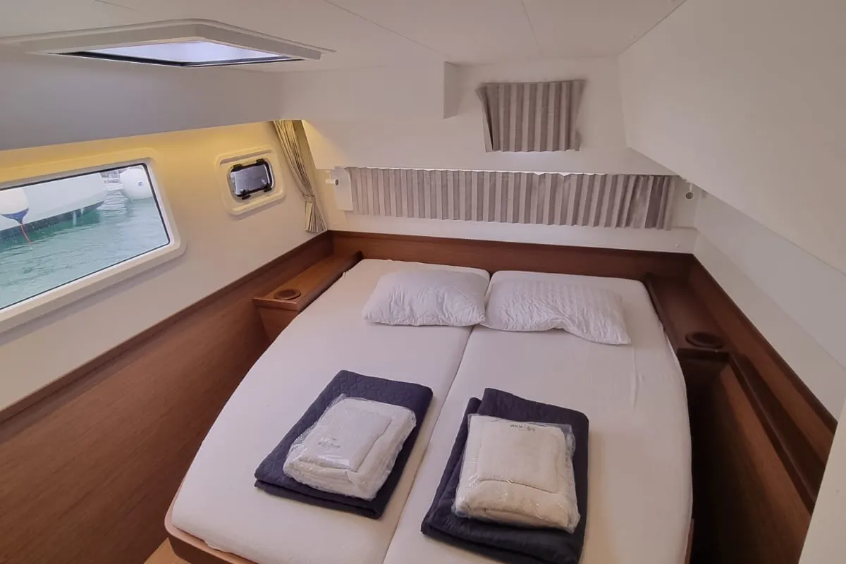 Cabin on Mojito, a Lagoon 42 catamaran at Preveza, Greece