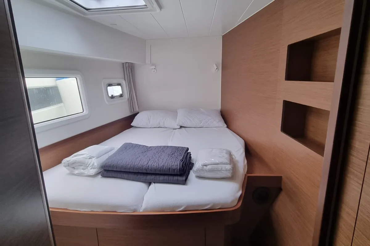 Cabin on Mojito, a Lagoon 42 catamaran at Preveza, Greece