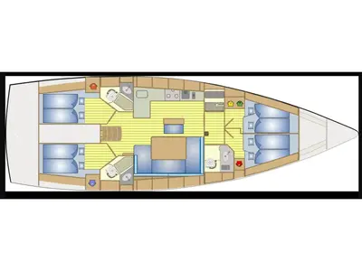 Floor plan of Classic, a Bavaria 46 sailboat at Municipal Unit of Lefkada, Greece