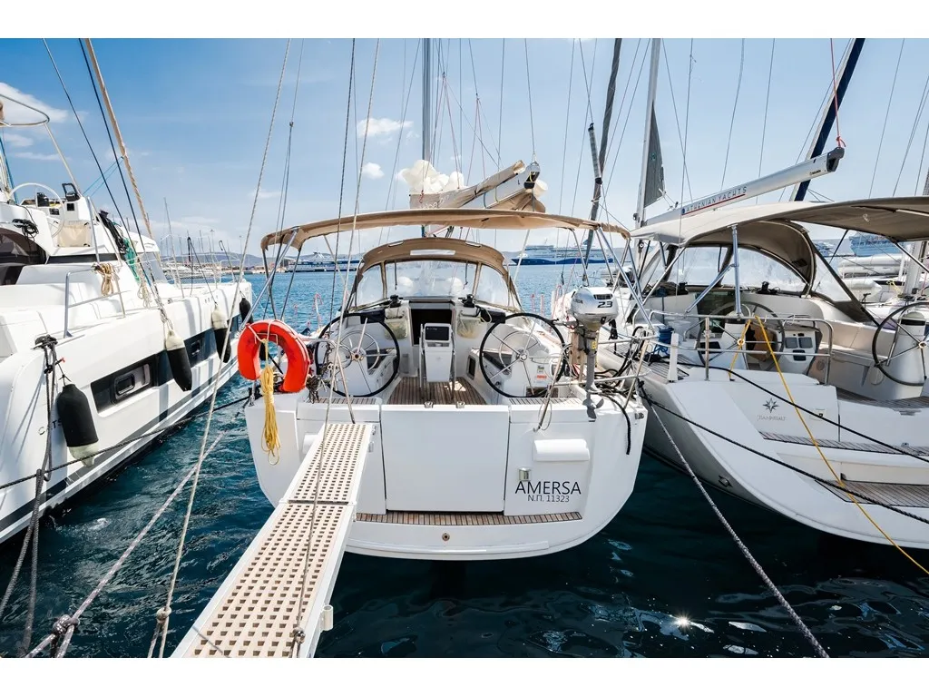 Amersa, a Jeanneau Sun Odyssey 409 sailboat at Lavreotiki Municipal Unit, Greece