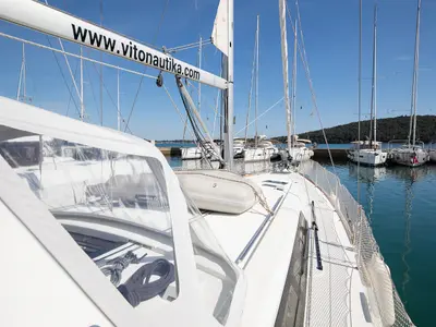 Deck of Mare Aeolos, a Beneteau Oceanis 45 sailboat at Općina Medulin, Croatia
