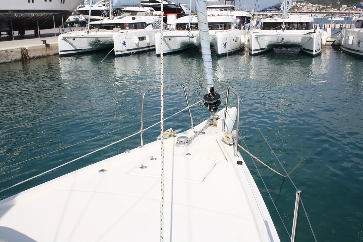 Vi Vågá of Sweden (SATURDAY) 444/2024, a Beneteau Oceanis 46.1 sailboat at Seget Donji, Croatia