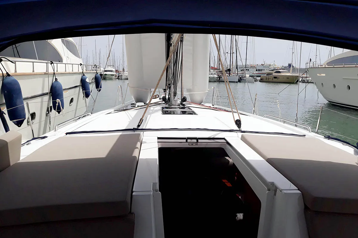 Vi Vågá of Sweden (SATURDAY) 444/2024, a Beneteau Oceanis 46.1 sailboat at Seget Donji, Croatia