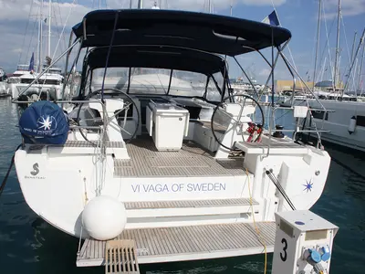 Vi Vågá of Sweden (SATURDAY) 444/2024, a Beneteau Oceanis 46.1 sailboat at Seget Donji, Croatia