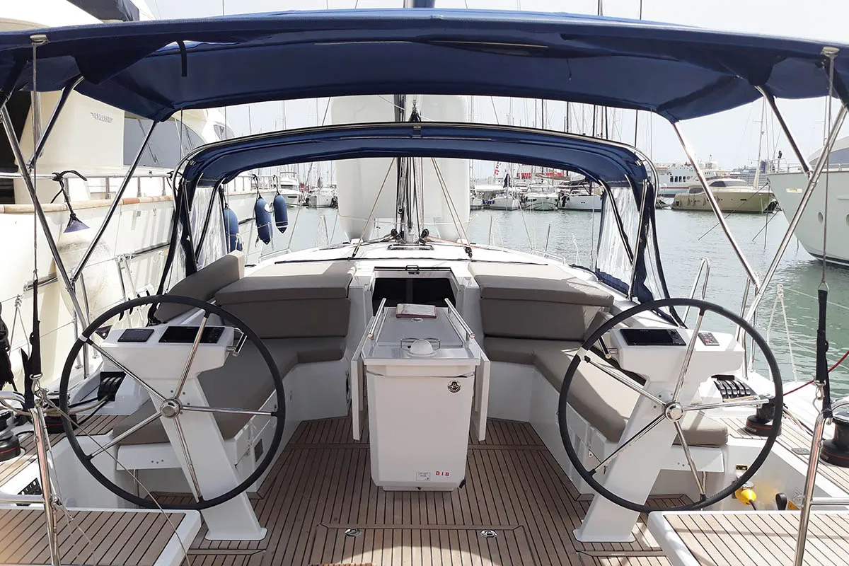Vi Vågá of Sweden (SATURDAY) 444/2024, a Beneteau Oceanis 46.1 sailboat at Seget Donji, Croatia