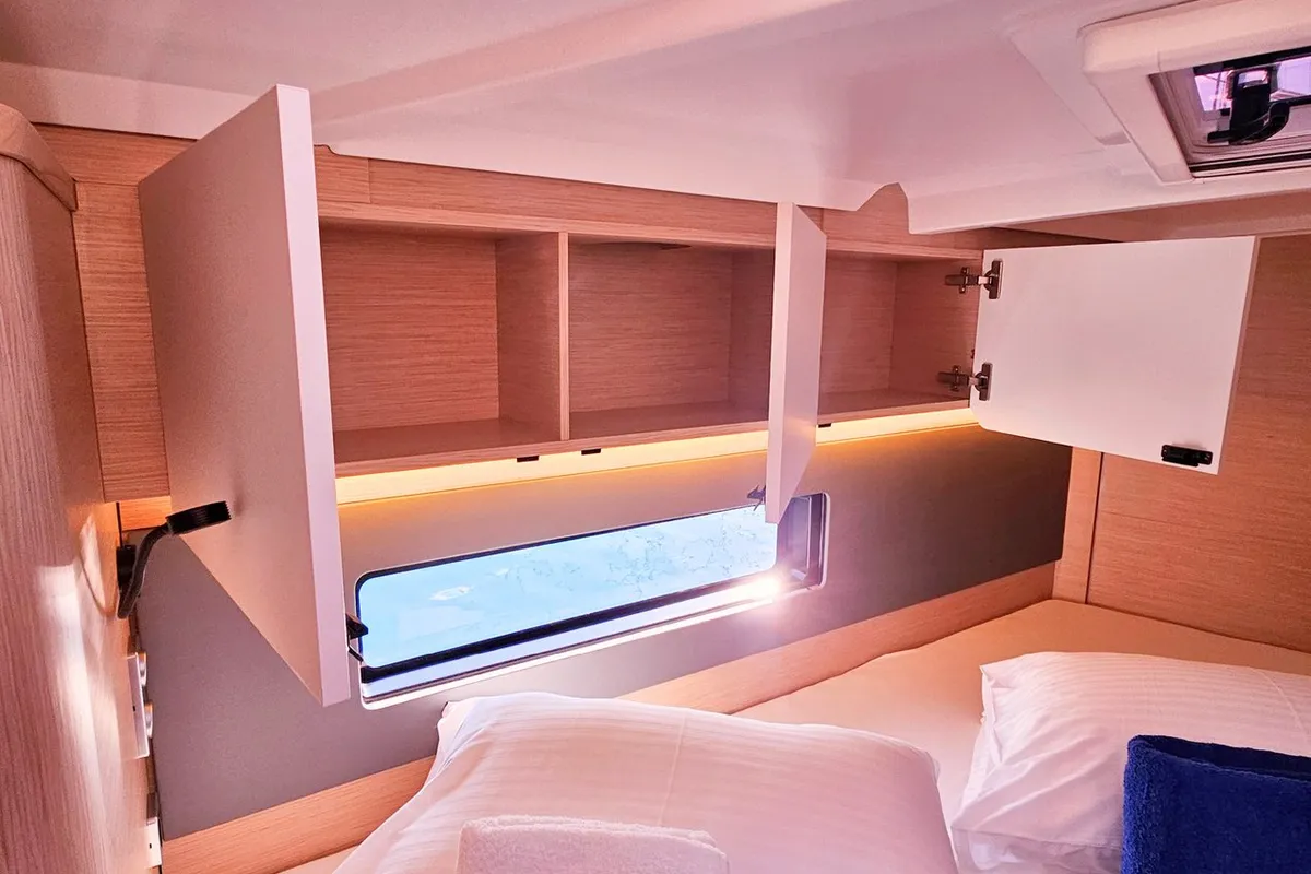 Cabin on Fortissimo, a Dufour 44 sailboat at Kaštela, Croatia