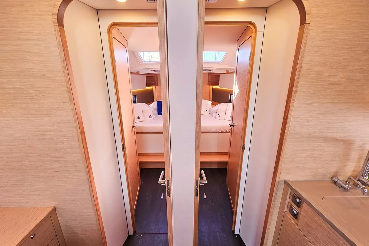 Cabin on Fortissimo, a Dufour 44 sailboat at Kaštela, Croatia