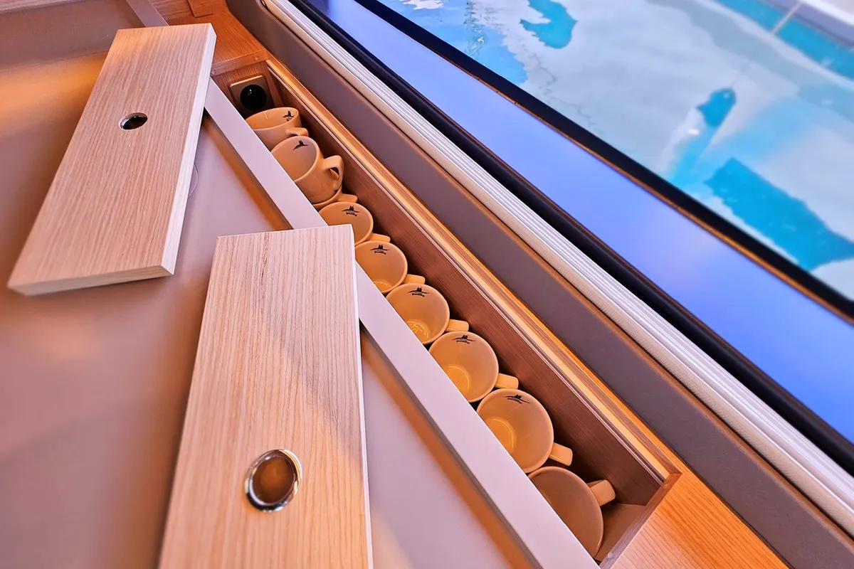 Galley of Fortissimo, a Dufour 44 sailboat at Kaštela, Croatia