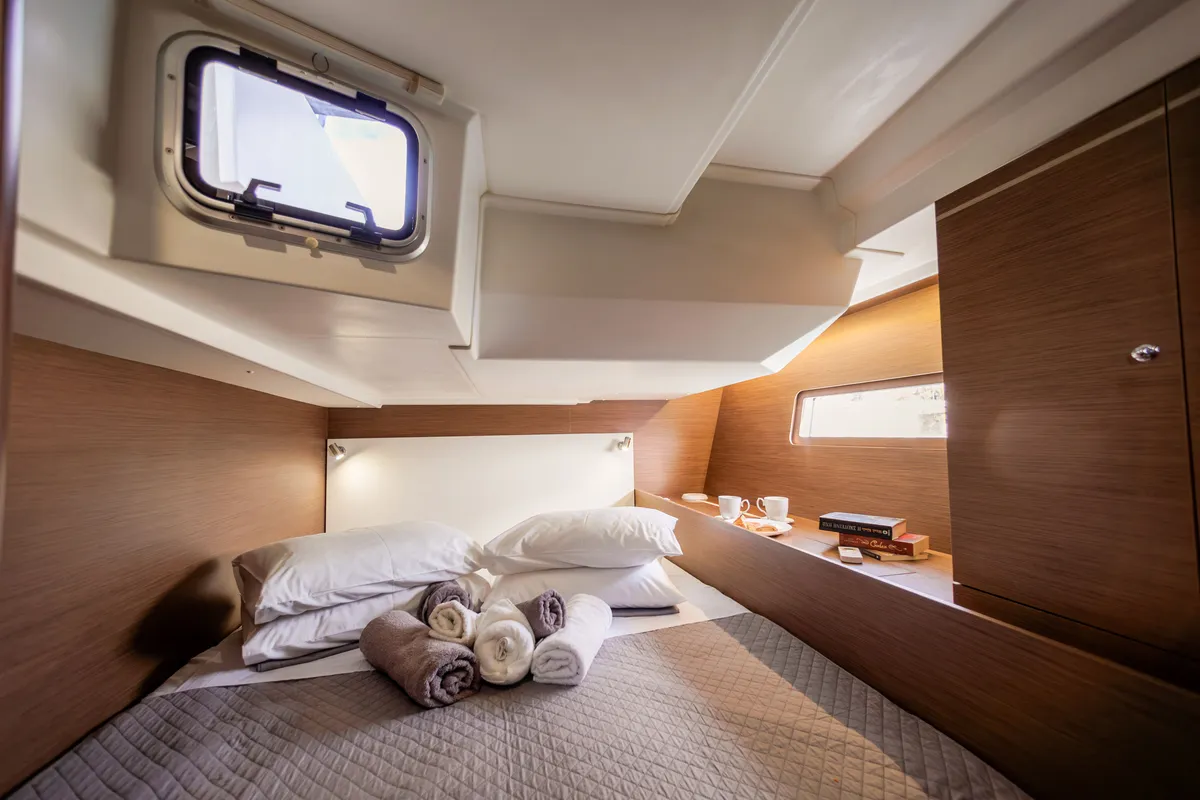 Cabin on Promitheas, a Beneteau Oceanis 51.1 sailboat at Athens, Greece