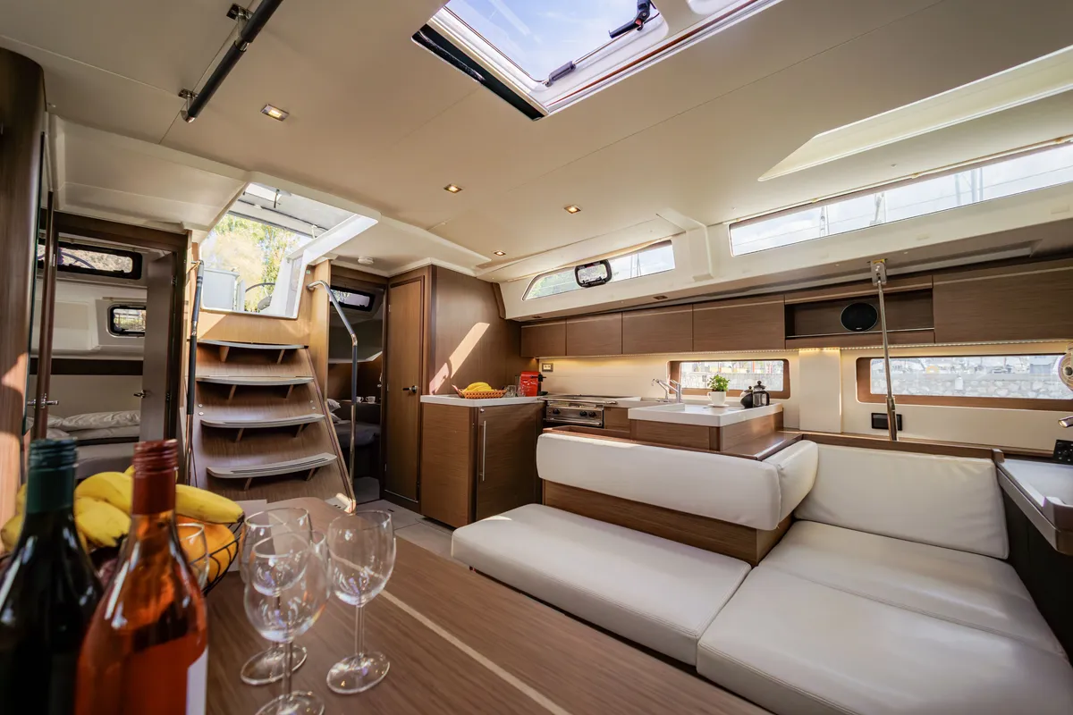 Salon of Promitheas, a Beneteau Oceanis 51.1 sailboat at Athens, Greece