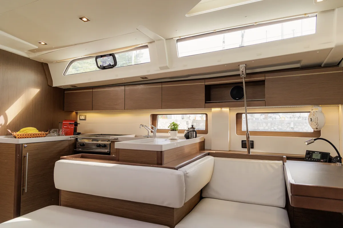 Salon of Promitheas, a Beneteau Oceanis 51.1 sailboat at Athens, Greece