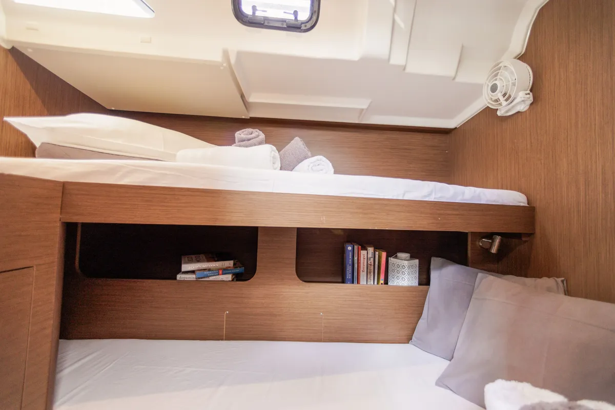 Cabin on Promitheas, a Beneteau Oceanis 51.1 sailboat at Athens, Greece