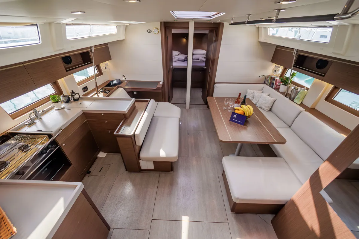 Cabin on Promitheas, a Beneteau Oceanis 51.1 sailboat at Athens, Greece