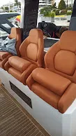 Cockpit of Roll, a Pardo 38 motorboat at Ibiza, Spain