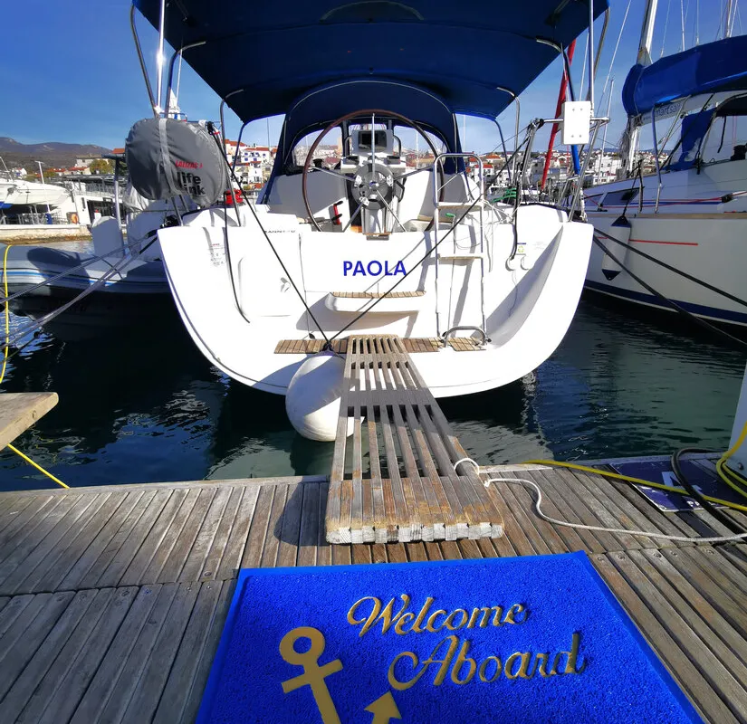 Exterior view of Paola, a Jeanneau Sun Odyssey 33i sailboat at Novi Vinodolski, Croatia